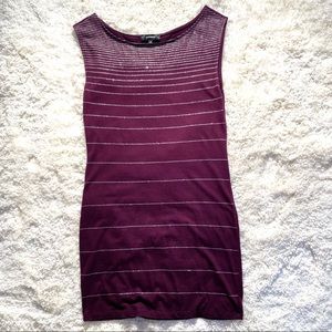 Express Sparkling Purple Bodycon Dress-XS